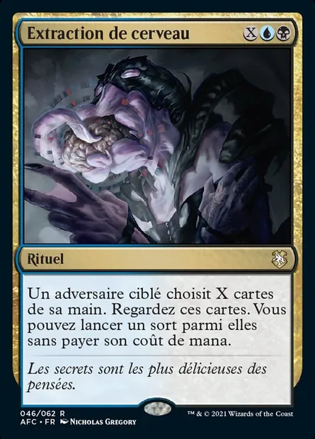 Extraction de cerveau, carte Magic AFC 46 — extension Forgotten Realms Commander