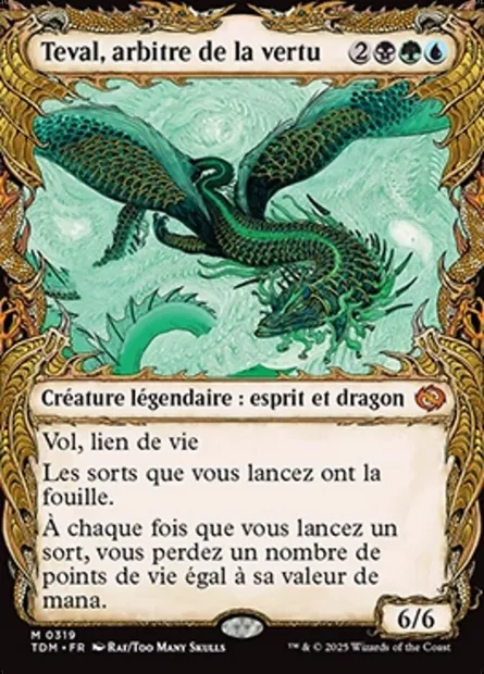 Teval, arbitre de la vertu, carte Magic TDM 319 — extension Tarkir: Dragonstorm