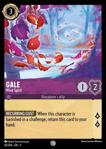 Gale - Wind Spirit, Disney Lorcana card CH5-042 — Shimmering Skies set