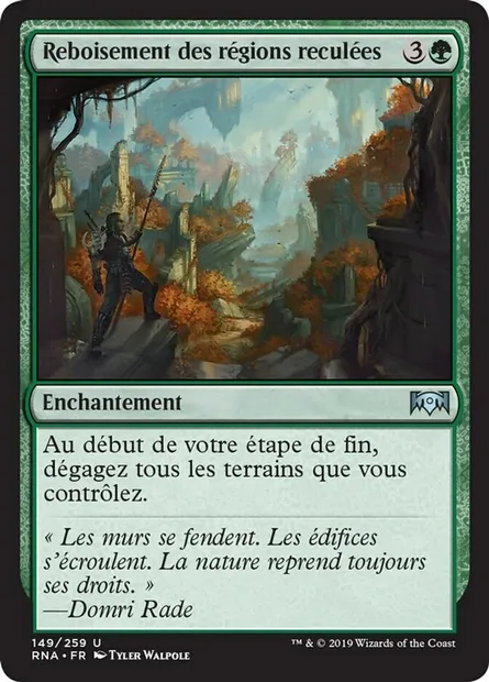 Reboisement des régions reculées, carte Magic RNA 149 — extension L'allégeance de Ravnica