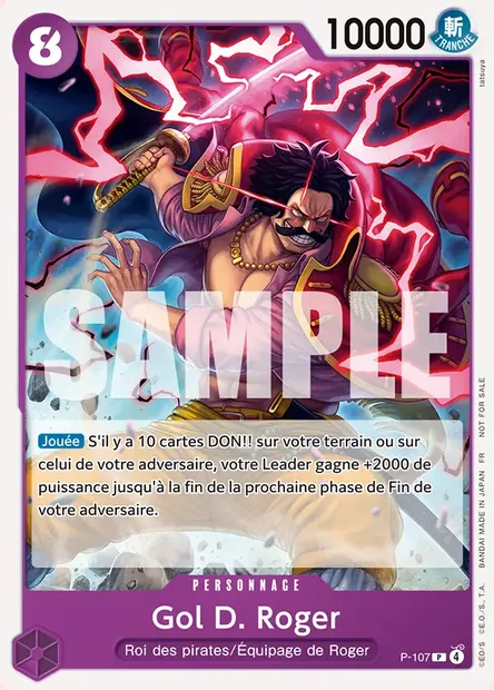 Gol D. Roger, carte One Piece P-107 — extension Carte promo