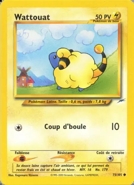 Wattouat, carte Pokémon NDE 75 — extension Neo Destiny