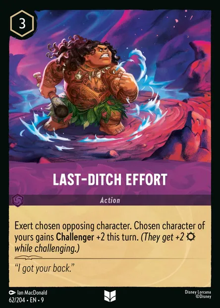 Last-Ditch Effort, Disney Lorcana card CH9-062 — Fabled set