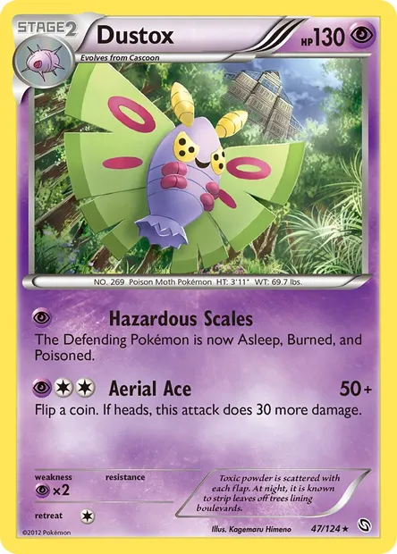 Dustox, Pokémon card DRX 47 — Dragons Exalted set