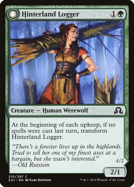 Hinterland Logger // Timber Shredder, Magic card SOI 210 — Shadows over Innistrad set