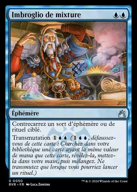 Imbroglio de mixture, carte Magic RVR 50 — extension Ravnica Remastered