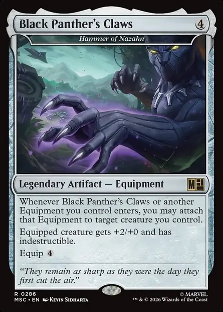 Hammer of Nazahn, Magic card MSC 286 — Marvel Super Heroes Commander set
