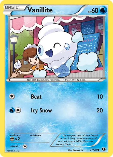 Vanillite, Pokémon card NXD 31 — Next Destinies set
