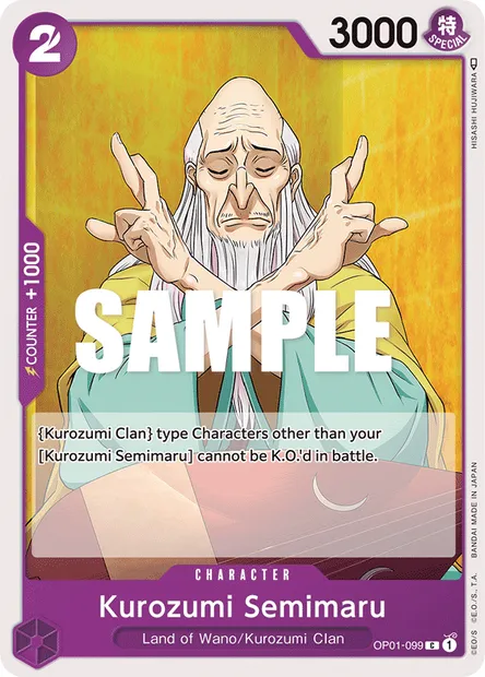 Kurozumi Semimaru, carte One Piece OP01-099 — extension ROMANCE DAWN