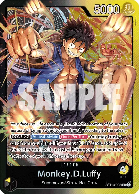 Monkey D. Luffy, carte One Piece ST13-003 — extension The Three Brothers