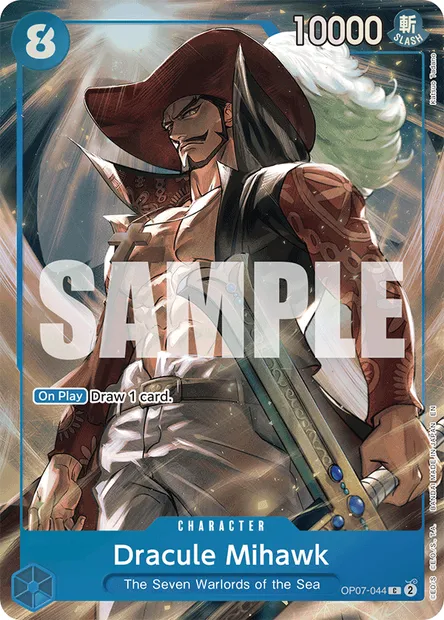 Dracule Mihawk, One Piece card OP07-044 — 500 YEARS IN THE FUTURE set