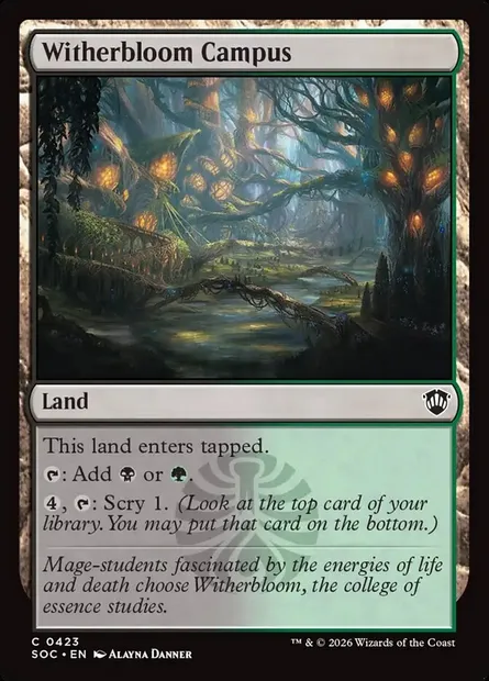 Witherbloom Campus, Magic card SOC 423 — Secrets of Strixhaven Commander set