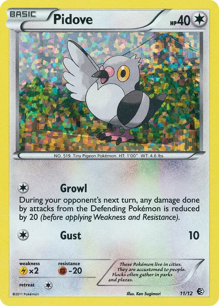 Pidove, Pokémon card MCD11 11 — McDonald's Collection 2011 set