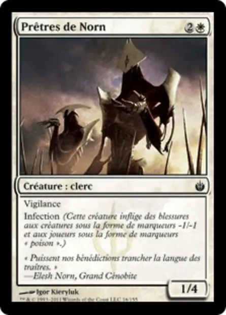 Prêtres de Norn, carte Magic MBS 16 — extension Mirrodin assiégé