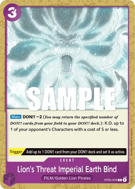 Lion's Threat Imperial Earth Bind, One Piece card ST05-016 — ONE PIECE FILM edition set