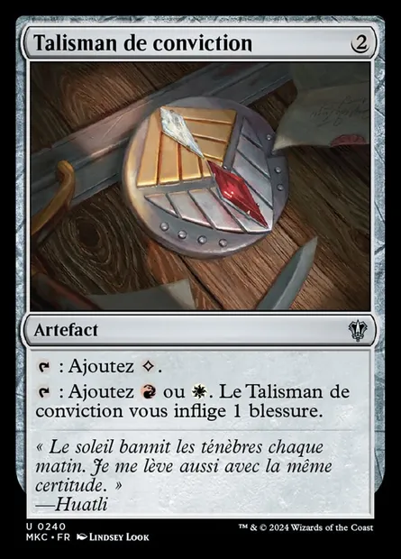 Talisman de conviction, carte Magic MKC 240 — extension Murders at Karlov Manor Commander