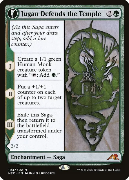 Jugan Defends the Temple // Remnant of the Rising Star, Magic card NEO 194 — Kamigawa: Neon Dynasty set