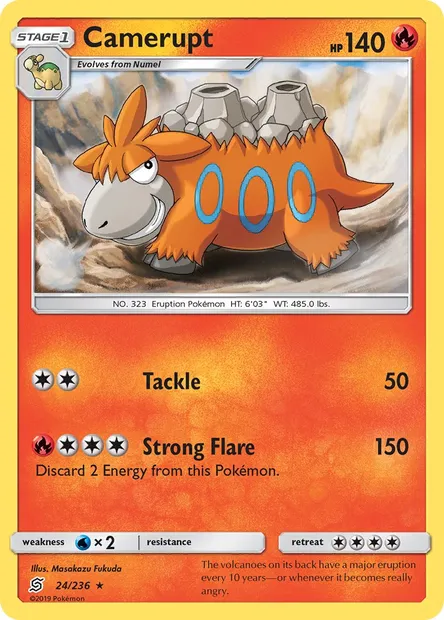 Camerupt, Pokémon card UNM 24 — Unified Minds set