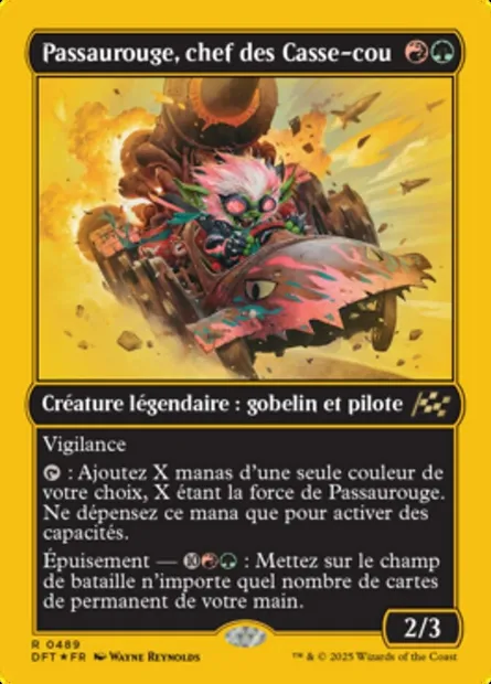 Passaurouge, chef des Casse-cou, carte Magic DFT 489 — extension Aetherdrift