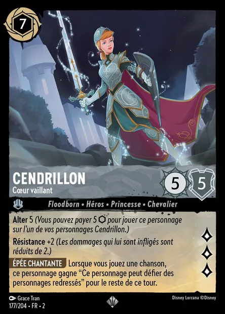 Cendrillon - Cœur vaillant, carte Disney Lorcana CH2-177 — extension L'Ascension des Floodborn