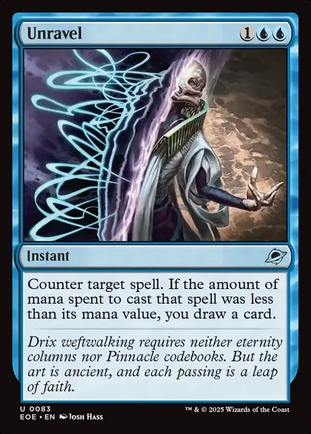 Unravel, Magic card EOE 83 — Edge of Eternities set