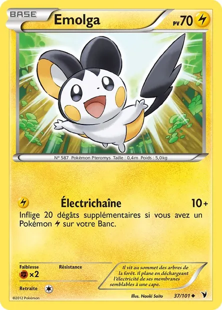 Emolga, carte Pokémon NVI 37 — extension Nobles Victoires
