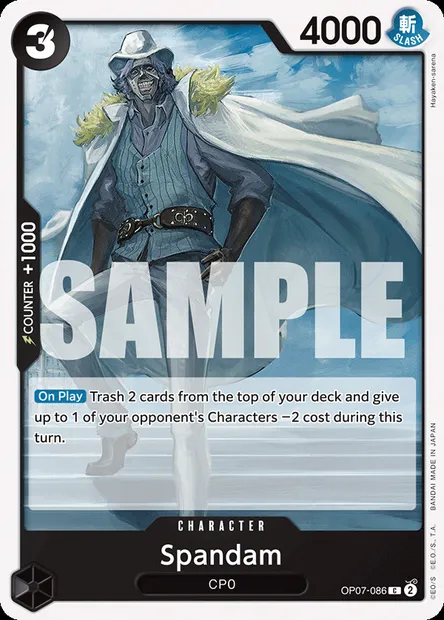 Spandam, One Piece card OP07-086 — 500 YEARS IN THE FUTURE set