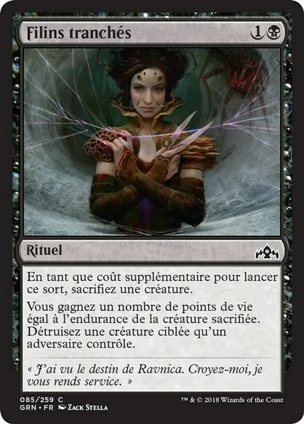 Filins tranchés, carte Magic GRN 85 — extension Les Guildes de Ravnica