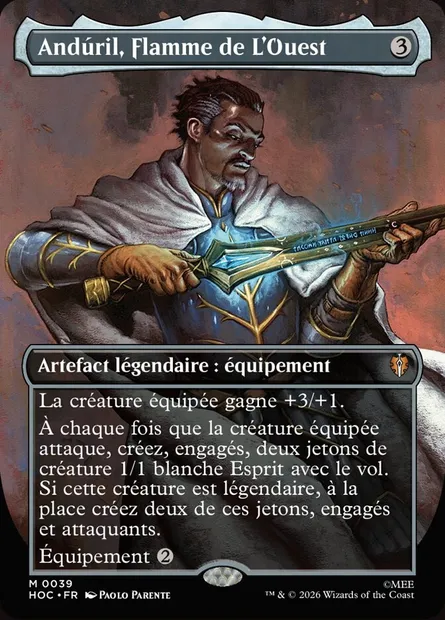 Andúril, Flamme de L'Ouest, carte Magic HOC 39 — extension The Hobbit Eternal