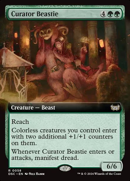 Curator Beastie, Magic card DSC 58 — Duskmourn: House of Horror Commander set