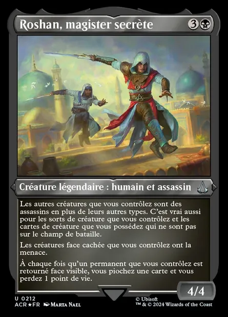 Roshan, magister secrète, carte Magic ACR 212 — extension Assassin's Creed