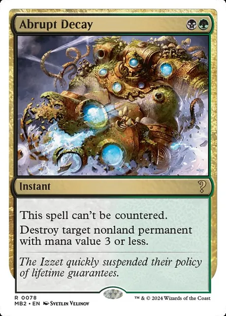 Abrupt Decay, Magic card MB2 78 — Mystery Booster 2 set