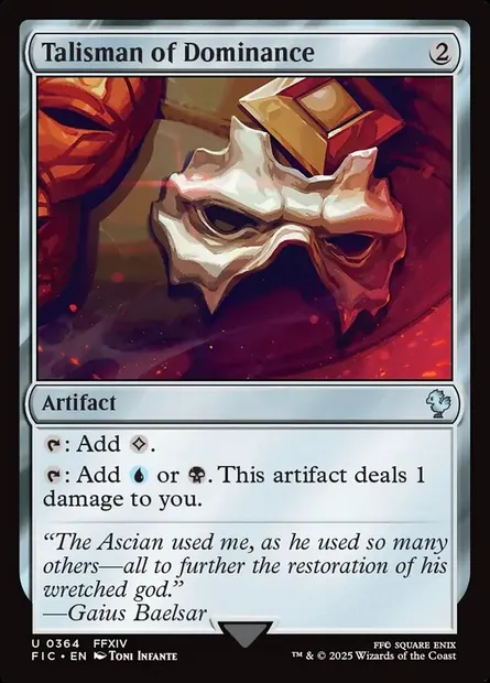Talisman of Dominance, Magic card FIC 364 — Final Fantasy Commander set