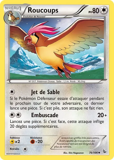 Roucoups, carte Pokémon FLF 76 — extension Étincelles
