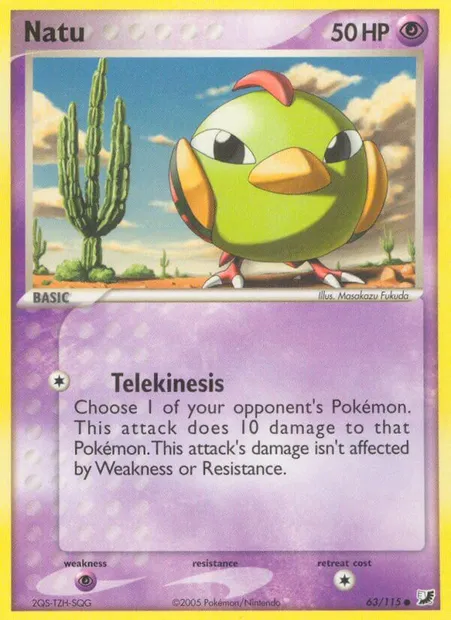 Natu, Pokémon card UF 63 — Unseen Forces set