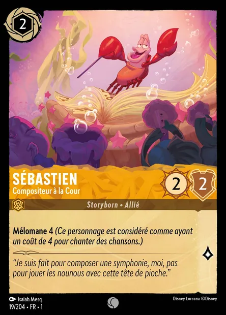 Sébastien - Compositeur à la Cour, carte Disney Lorcana CH1-019 — extension Premier Chapitre