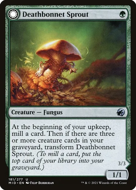 Deathbonnet Sprout // Deathbonnet Hulk, Magic card MID 181 — Innistrad: Midnight Hunt set