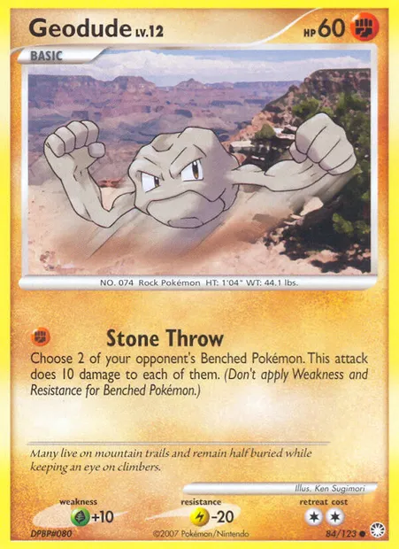 Geodude, Pokémon card MT 84 — Mysterious Treasures set