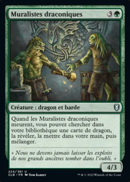 Muralistes draconiques, carte Magic CLB 224 — extension Commander Légendes : la bataille de la Porte de Baldur