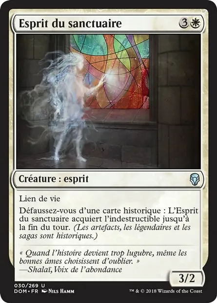 Esprit du sanctuaire, carte Magic DOM 30 — extension Dominaria