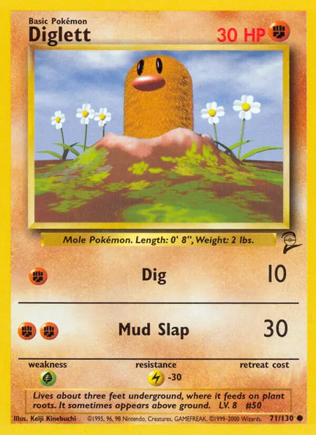 Diglett, Pokémon card B2 71 — Base Set 2 set