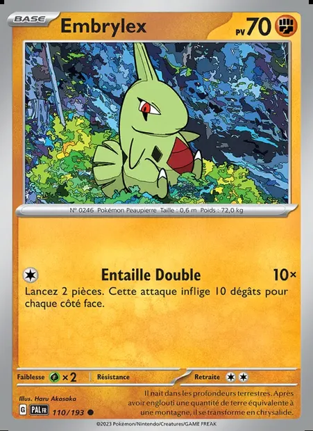Embrylex, carte Pokémon PAL 110 — extension Évolutions à Paldea