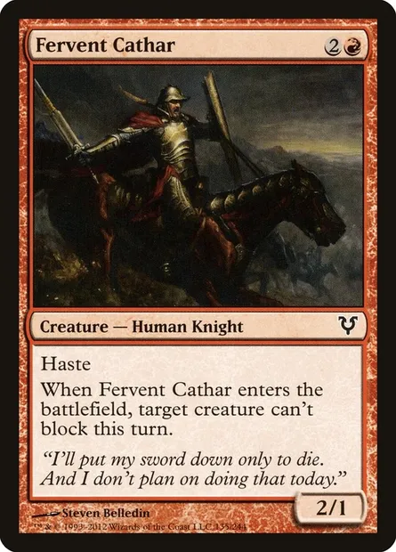 Fervent Cathar, Magic card AVR 135 — Avacyn Restored set