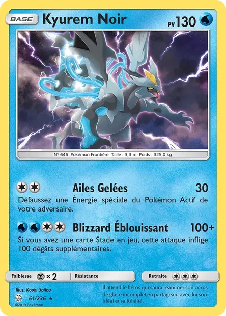 Kyurem Noir, carte Pokémon CEC 61 — extension Éclipse Cosmique