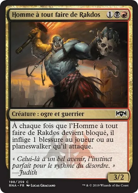 Homme à tout faire de Rakdos, carte Magic RNA 198 — extension L'allégeance de Ravnica