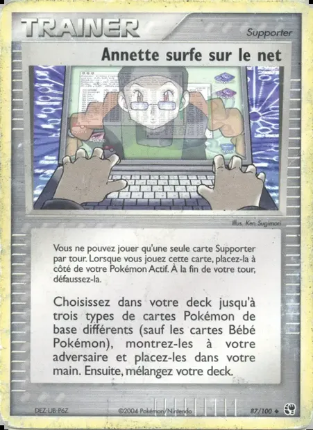 Annette surfe sur le net, carte Pokémon SS 87 — extension EX Tempête de sable