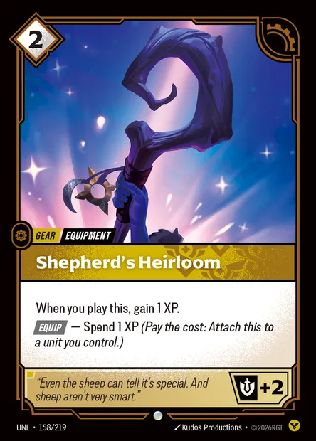 Shepherd's Heirloom, carte Riftbound UNL 158 — extension Unleashed