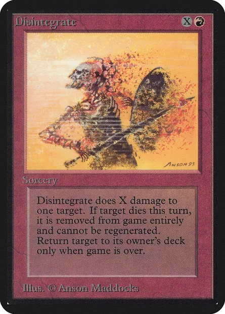 Désintégration, carte Magic LEA 140 — extension Limited Edition Alpha