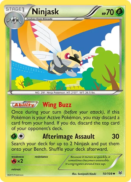 Ninjask, Pokémon card ROS 10 — Roaring Skies set