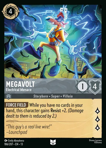 Megavolt - Electrical Menace, Disney Lorcana card CH13-186 — Attack of the Vine! set